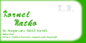 kornel matko business card