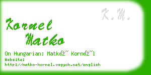 kornel matko business card